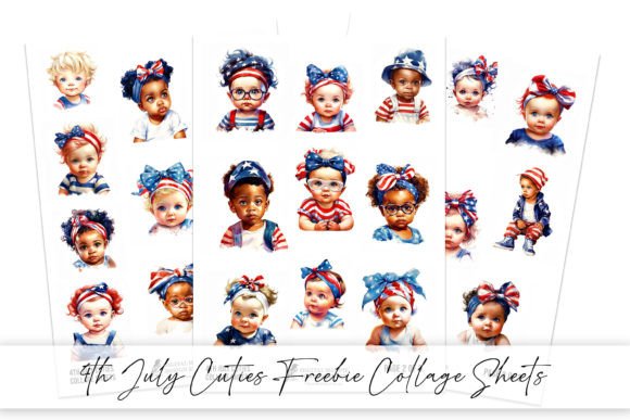 4th July Watercolour Cute Kids Freebie: A Designer's Asset