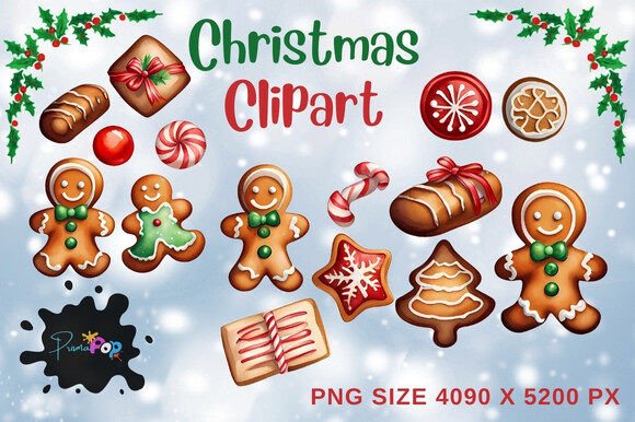 Christmas Cookies Clipart: Festive Visuals for Designers