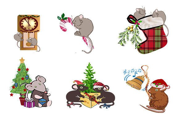 Christmas Mouse Set: A Versatile Clipart Collection for Festive Design