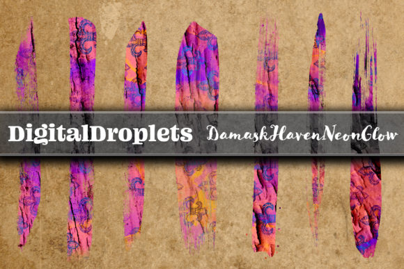 Dynamic Texture: DamaskHavenNeonGlow Brush Strokes V1