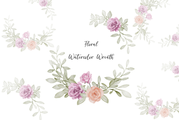 Elegant Floral Watercolor Wreaths for Modern Design