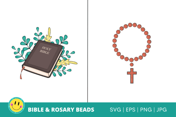 Elevate Designs with Holy Bible & Rosary Beads Graphics