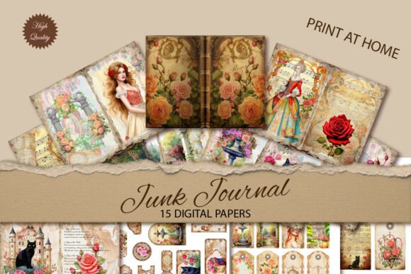 Roses Junk Journal Paper Backgrounds: Elevate Your Visual Storytelling