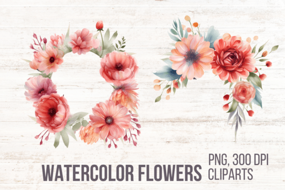 Watercolor Flowers Clipart Set: A Designer's Tool for Organic Branding